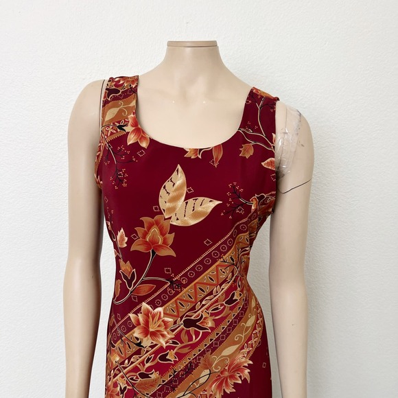 Vintage Red and Orange Maxi Dress - Picture 9 of 10